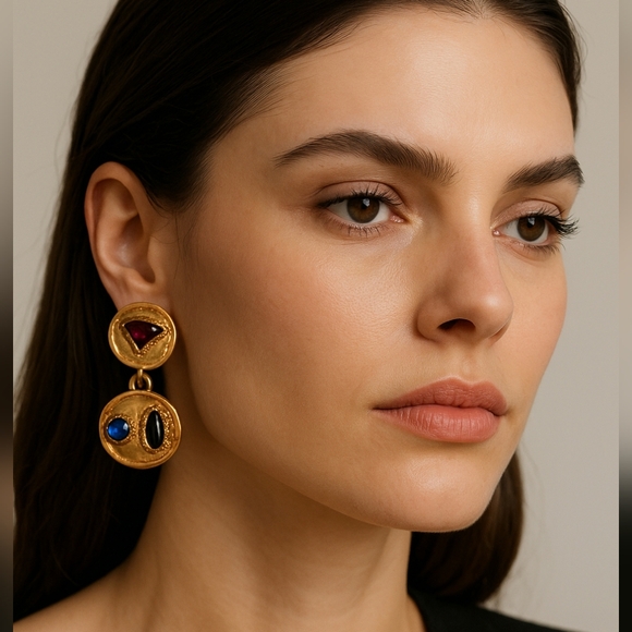 Unsigned Les Bernard Vintage Byzantium Earrings - Picture 7 of 7